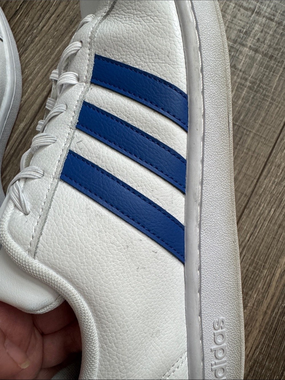 adidas White and Blue Men's Low-Top Sneakers - Picture 11 of 14